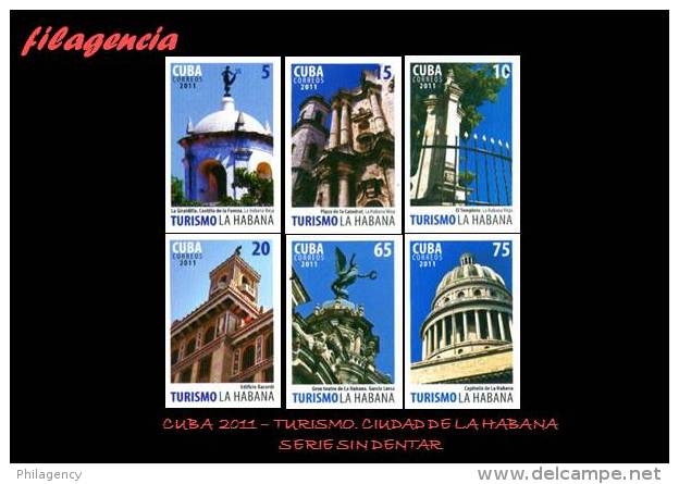 PIEZAS. CUBA MINT. 2011-21 TURISMO. CIUDAD DE LA HABANA. SERIE SIN DENTAR - Imperforates, Proofs & Errors