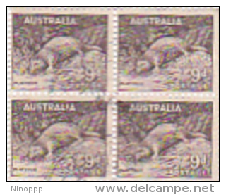 Australia 1938 Animals 9d Platypus Used Block 4 - Gebruikt