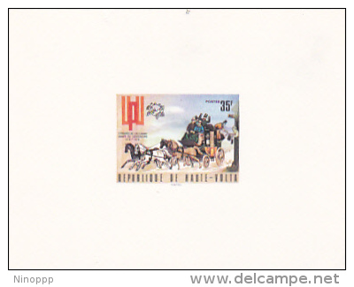 Burkina Faso 1974 UPU Centenary Proof Card, 35F Mail Coach - Burkina Faso (1984-...)