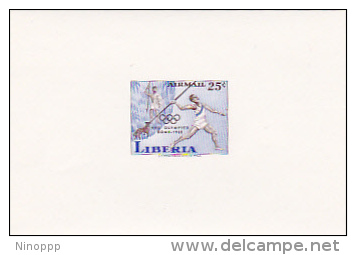 Liberia 1960 Olympic Games Rome 25c Imperforated Mini Sheet - Liberia