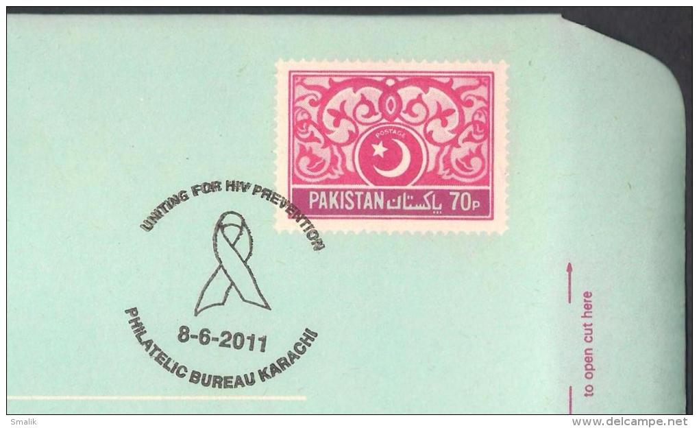 PAKISTAN Postal Stationery 70 Paisa Aerogramme - HIV AIDS Health Disease ** - Pakistan
