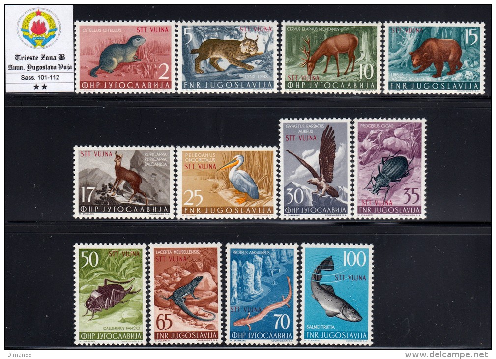 TRIESTE - ZONA B - VUJA - N..101-112  Cat. 160 EURO - GOMMA INTEGRA - MNH** - LUXUS POSTFRISCH - Mint/hinged