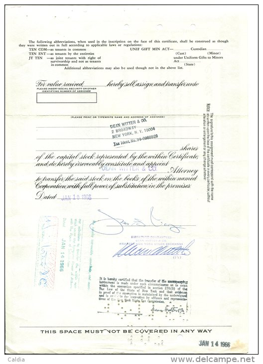 Etats-Unis USA Action / Bond / Shares 1964 " Rockwell Standard Corporation " - Autres & Non Classés