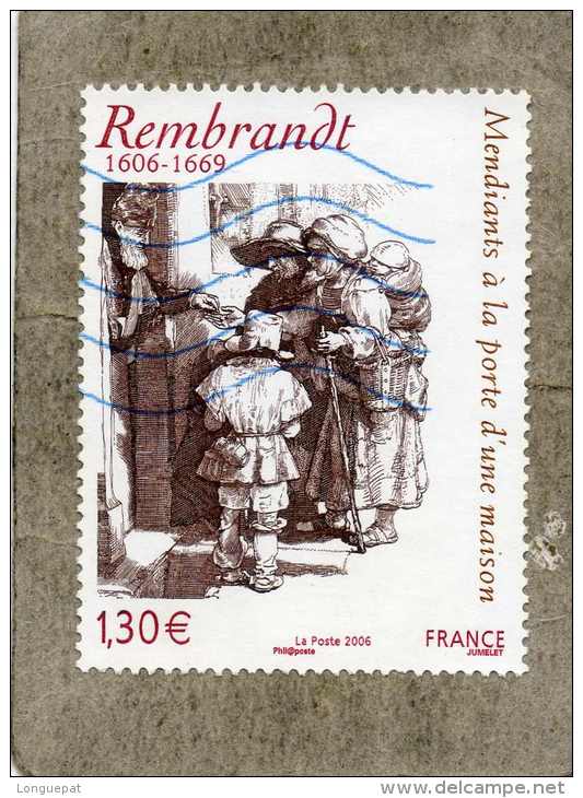 FRANCE : Peinture  : REMBRANDT   "Mendiants à La Porte D´une Maison"  (eau-forte-)  Art -Tableau - Peintre Hollandais - - Rembrandt