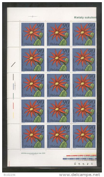 POLAND 1981 FLOWERING SUCCULENTS & CACTII SET OF 8 NHM COMPLETE SHEETS FLOWERS - CACTUS - DESERT - Cactus