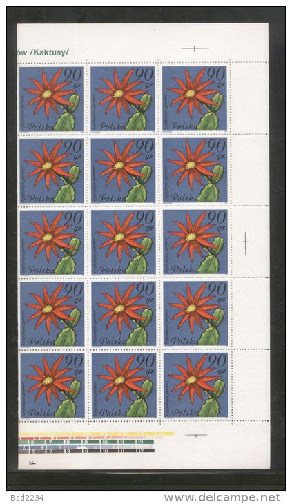 POLAND 1981 FLOWERING SUCCULENTS & CACTII SET OF 8 NHM COMPLETE SHEETS FLOWERS - CACTUS - DESERT - Cactus