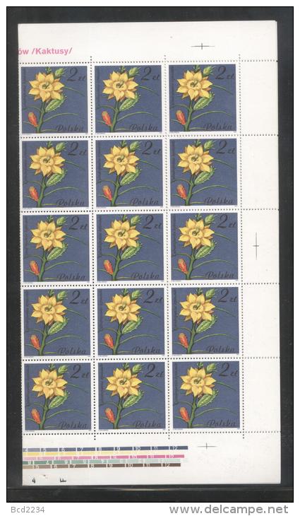 POLAND 1981 FLOWERING SUCCULENTS & CACTII SET OF 8 NHM COMPLETE SHEETS FLOWERS - CACTUS - DESERT