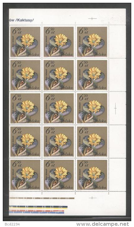 POLAND 1981 FLOWERING SUCCULENTS & CACTII SET OF 8 NHM COMPLETE SHEETS FLOWERS - CACTUS - DESERT