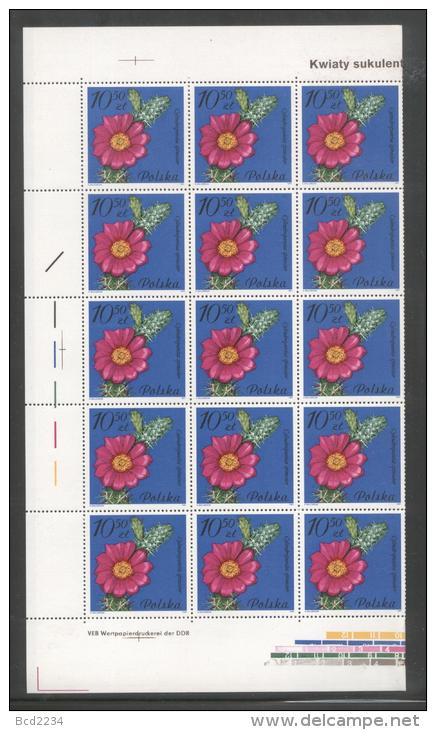 POLAND 1981 FLOWERING SUCCULENTS & CACTII SET OF 8 NHM COMPLETE SHEETS FLOWERS - CACTUS - DESERT