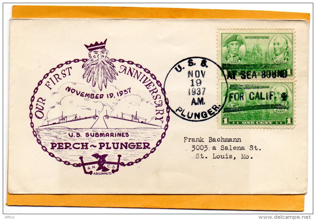 Submarine USS Plunger 1937  Cover - Submarines