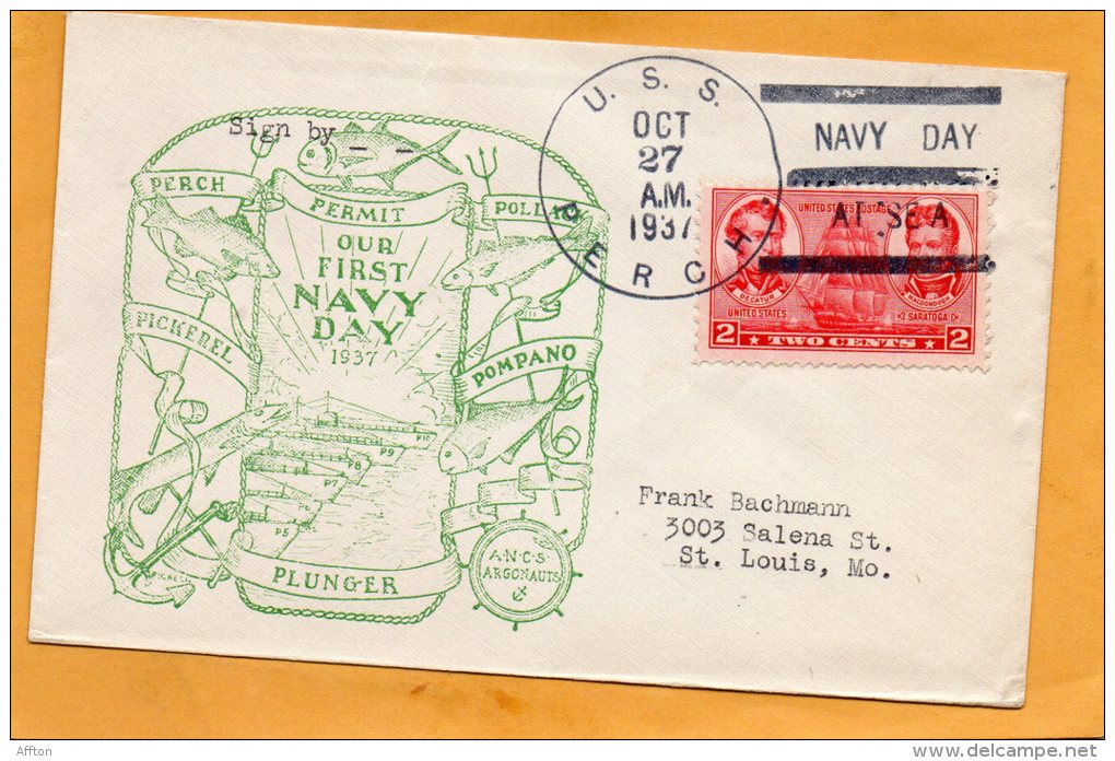 Submarine USS Perch 1937  Cover - Sous-marins