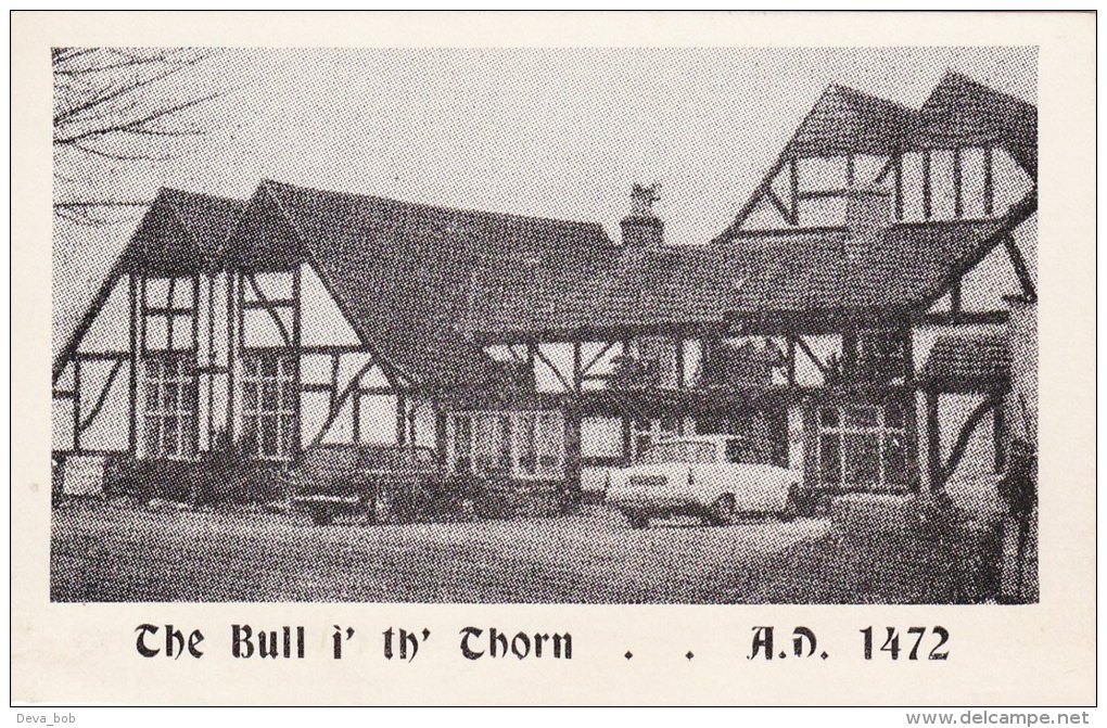 Vintage Promotion Card The Bull I' Th' Thorn AD1472 Coaching Inn Hurdlow Buxton - Géographie