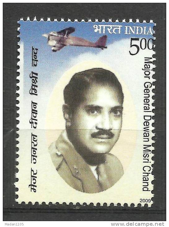 INDIA, 2009, Major General Dewan Misri Chand , Pioneer Aviator, MNH, (**) - Ungebraucht