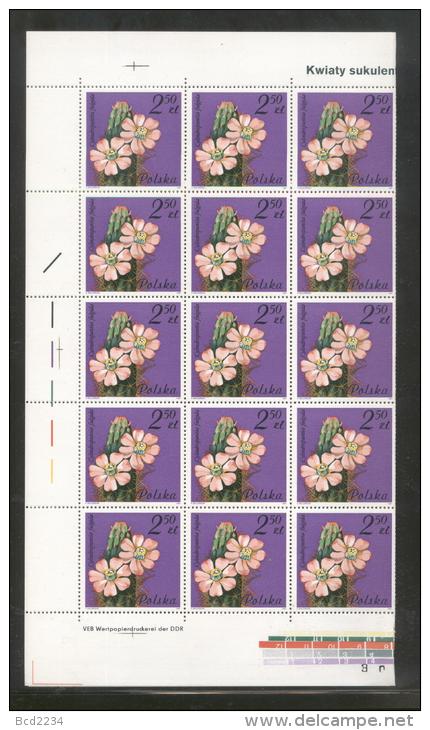 POLAND 1981 FLOWERING SUCCULENTS & CACTII SET OF 8 NHM COMPLETE SHEETS FLOWERS - CACTUS - DESERT