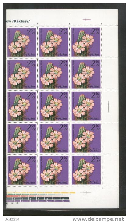 POLAND 1981 FLOWERING SUCCULENTS & CACTII SET OF 8 NHM COMPLETE SHEETS FLOWERS - CACTUS - DESERT