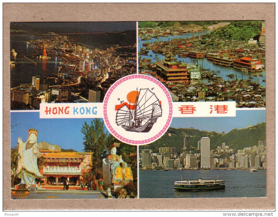 CHINE - HONGKONG - CPM - HONG KONG BIG NIGHT " TIN HAU " STATUE , ABERDEEN , HARBOUR - éditeur National Co - Chine (Hong Kong)