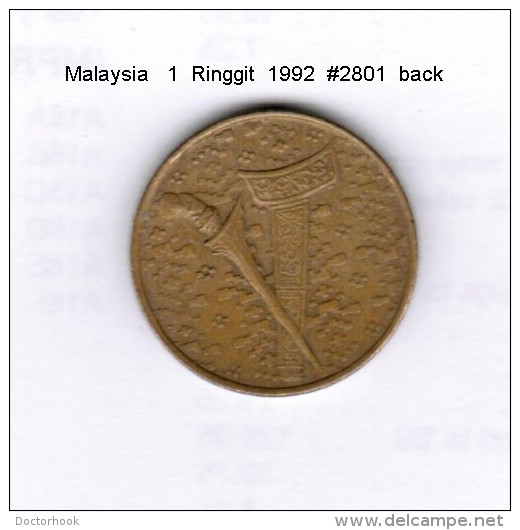 MALAYSIA    1  RINGGIT  1992  (KM # 54) - Malaysie