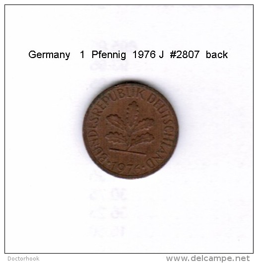 GERMANY    1  PFENNIG  1976 J  (KM # 105) - 1 Pfennig