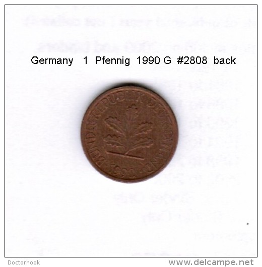 GERMANY    1  PFENNIG  1990 G  (KM # 105) - 1 Pfennig