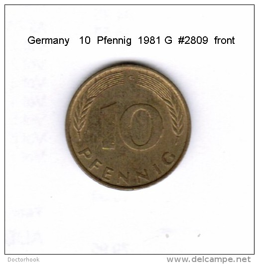 GERMANY    10  PFENNIG  1981 G  (KM # 108) - 10 Pfennig