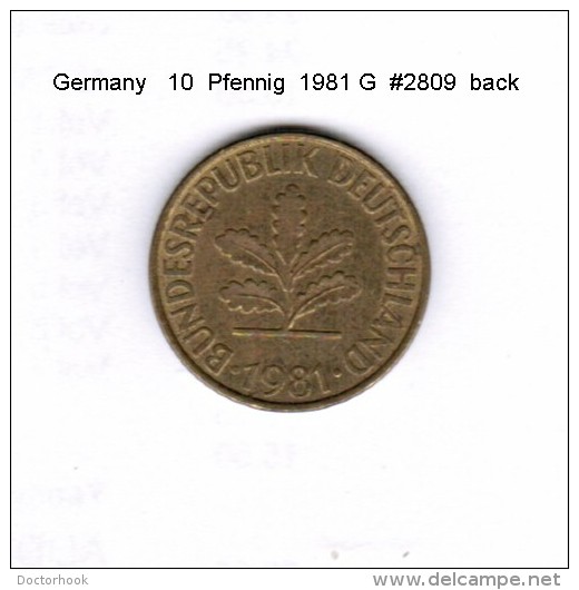 GERMANY    10  PFENNIG  1981 G  (KM # 108) - 10 Pfennig