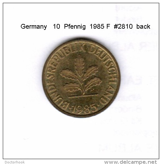 GERMANY    10  PFENNIG  1985 F  (KM # 108) - 10 Pfennig