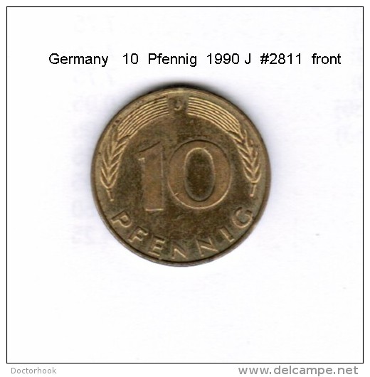 GERMANY    10  PFENNIG  1990 J  (KM # 108) - 10 Pfennig