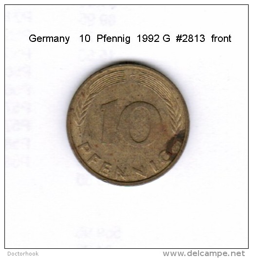 GERMANY    10  PFENNIG  1992 G  (KM # 108) - 10 Pfennig