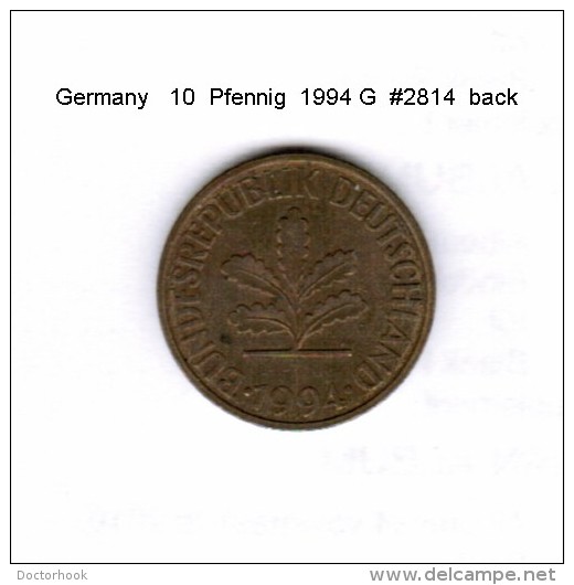 GERMANY    10  PFENNIG  1994 G  (KM # 108) - 10 Pfennig