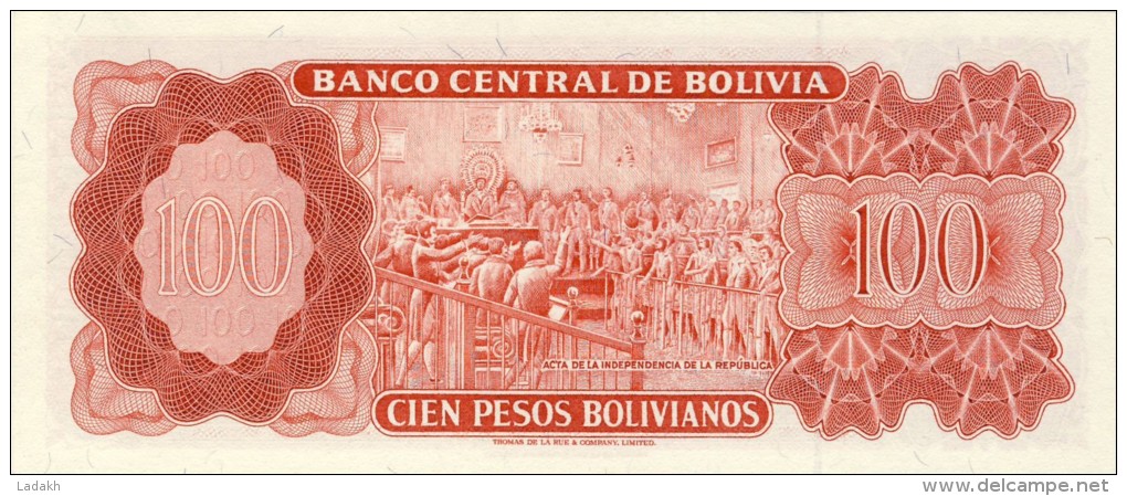 BILLET # BOLIVIE # 100 PESOS BOLIVIANOS   # 1983 # PICK N° 164 B - Bolivië