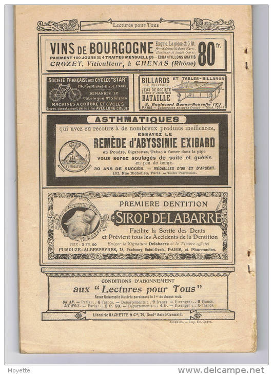 REVUE-LECTURE POUR TOUS-MAI 1905-N°8-MANQUE LA COUVERTURE PAPIER - 1900 - 1949