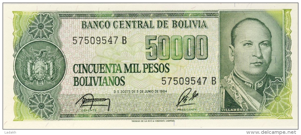 BILLET # BOLIVIE # 50000 PESOS BOLIVIANOS   # 1984 # PICK N° 170 - Bolivia