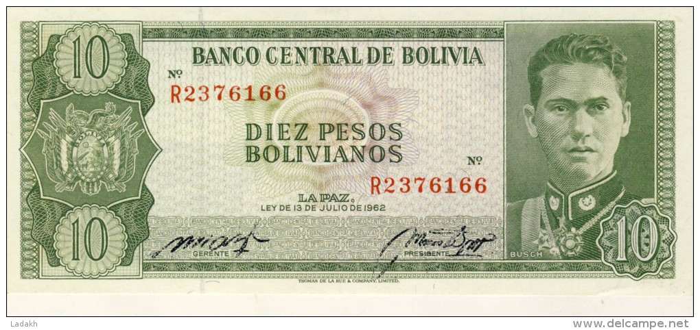 BILLET # BOLIVIE # 10  PESOS BOLIVIANOS   # 1962 # PICK N° 154 - Bolivia