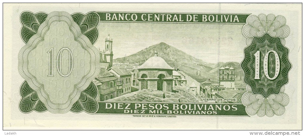 BILLET # BOLIVIE # 10  PESOS BOLIVIANOS   # 1962 # PICK N° 154 - Bolivia