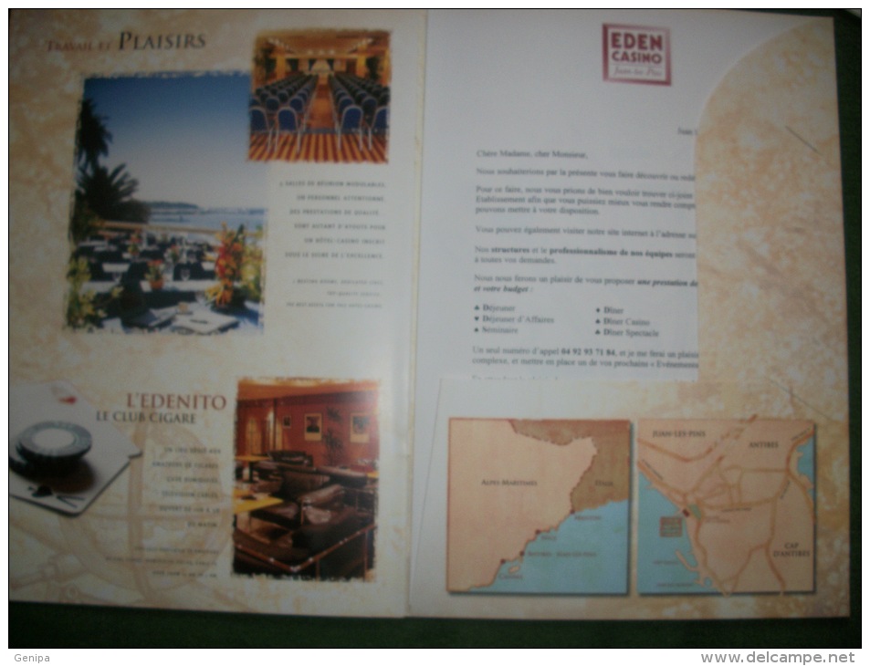 Document Publicitaire 2002 -  EDEN CASINO JUAN LES PINS (5 Scans) - Livres & Logiciels