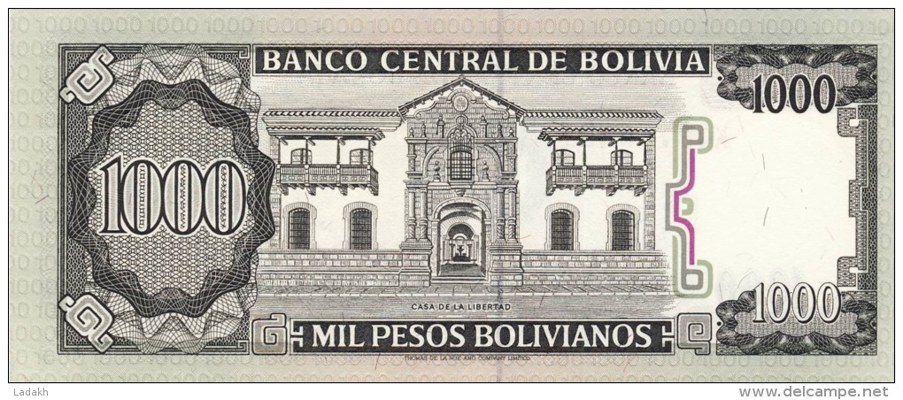 BILLET # BOLIVIE # 1000  PESOS BOLIVIANOS   # 1982 # PICK N° 167 - Bolivien