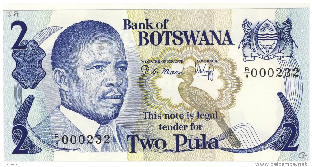 BILLET # BOTSWANA # 2 PULA   # 1982 # PICK N° 7 # PRESIDENT O. MASIRE - Botswana