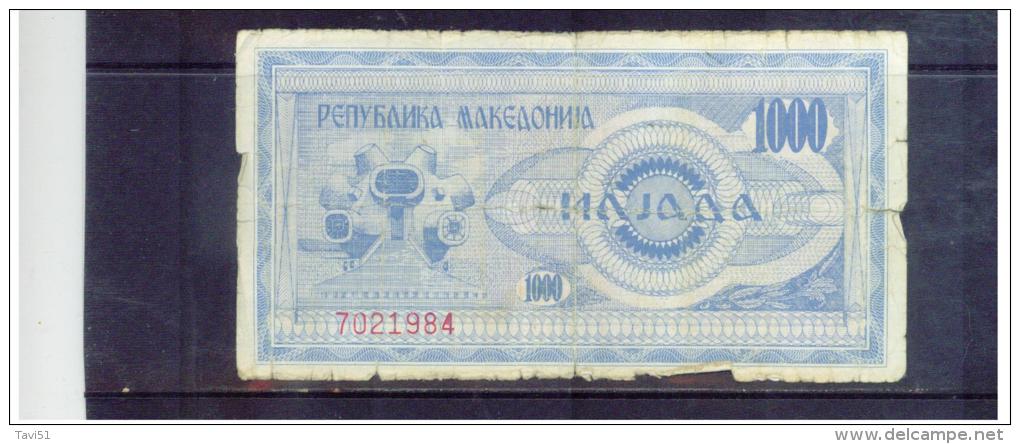 MAZEDONIEN  ,  MACEDONIA   ,  1992  ,  1000  (Denar)   ,      Pick# 6    ,    Circ - North Macedonia