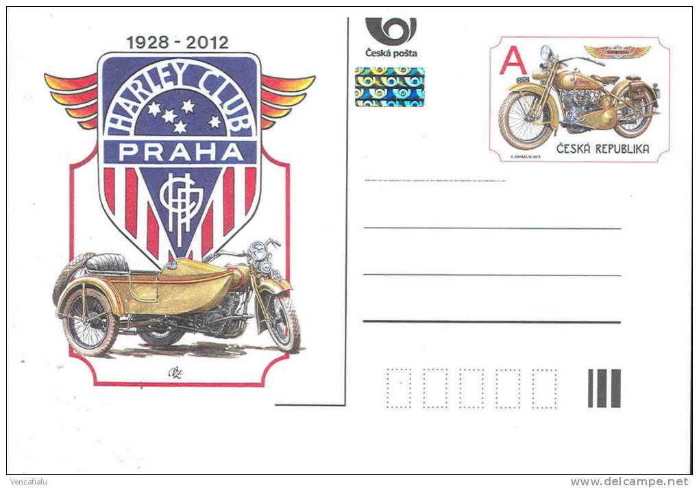 Czech Republic  2012 - Harley Club Prague, Special Postal Stationery, MNH - Postkaarten