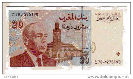 BILLET MAROC - P.67 - VOIR SIGNATURES - 20 DIRHAMS -ROI HASSAN II - GRANDE MOSQUEE DE CASABLANCA - Maroc