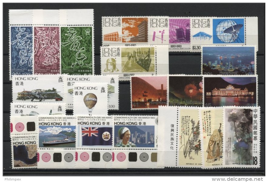 HONG KONG , GROUP 6 SETS MNH + SET REP. CHINA 1983-84 - Unused Stamps