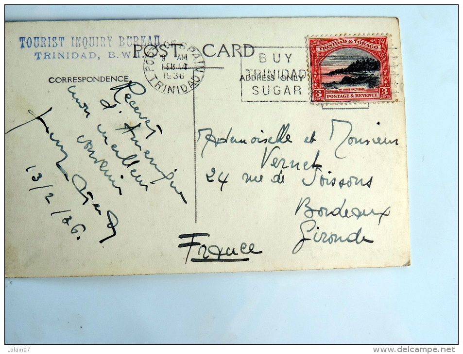 Carte Postale Ancienne : TRINIDAD : Botanical Gardens , Timbre 1936 - Trinidad