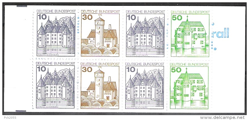 Bund 1987 MiNr MH 22  Ai ** Postfrisch Burgen Und Schlösser  ( 964 ) - 1971-2000