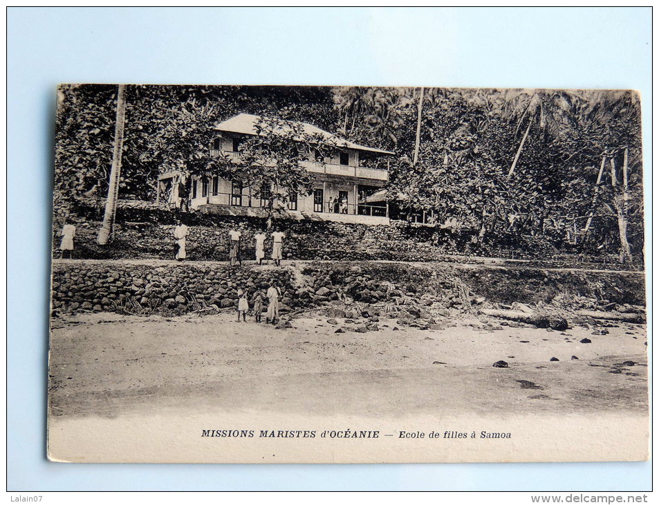 Carte Postale Ancienne : SAMOA : Ecole De Filles à Samoa - Samoa