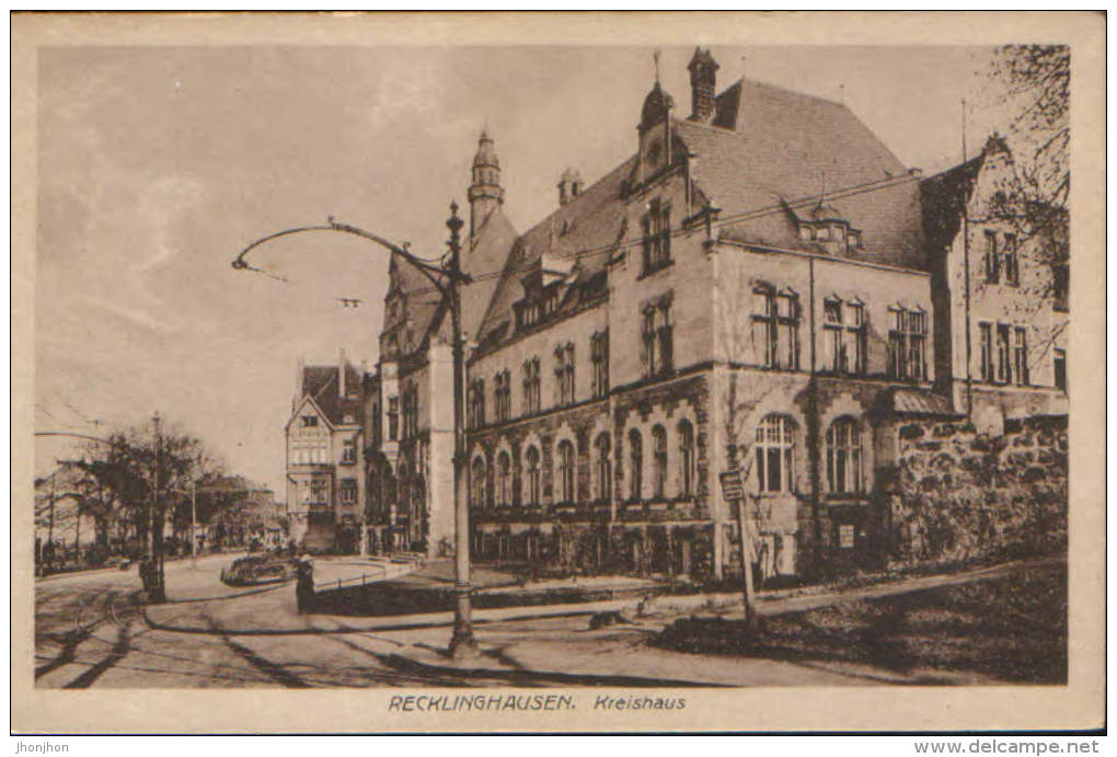 Germany-Postcard Unused-Recklinghausen-  Kreishaus -2/scans - Recklinghausen