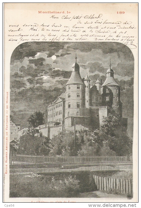 MONTBÉLIARD - Précurseur 189X - Château - Voyagé 1900 - Montbéliard