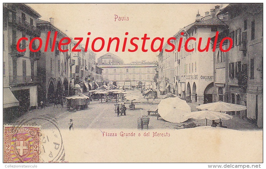 C-817- Pavia - Piazza Grande O Del Mercato - F.p.  Vg. 1901 - Pavia