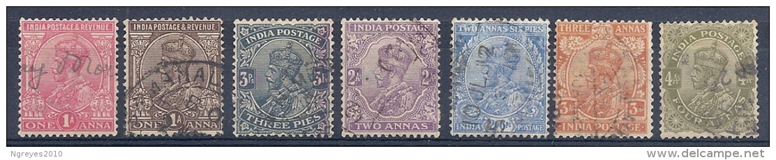 131006460  INDIA  G.B.  YVERT Nº  77/78/79/82/83/85/87 - 1911-35 King George V