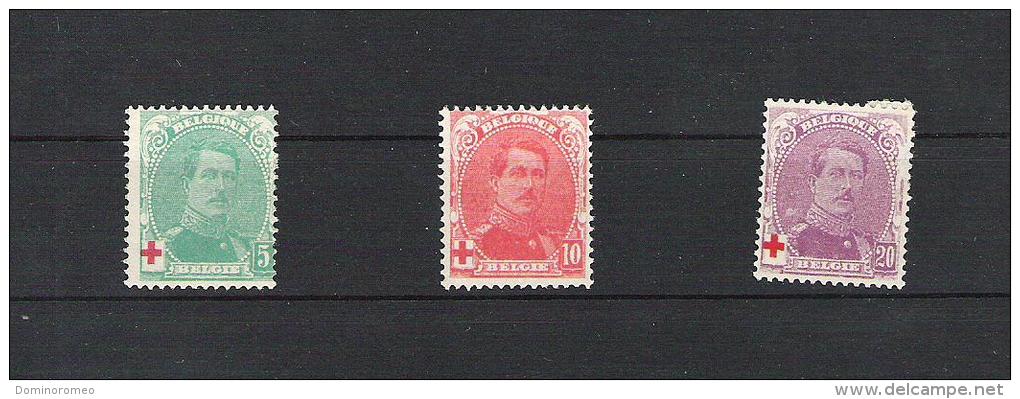 OCB 129 ==> 131 * Postfris Met Scharnier - 1914-1915 Croix-Rouge