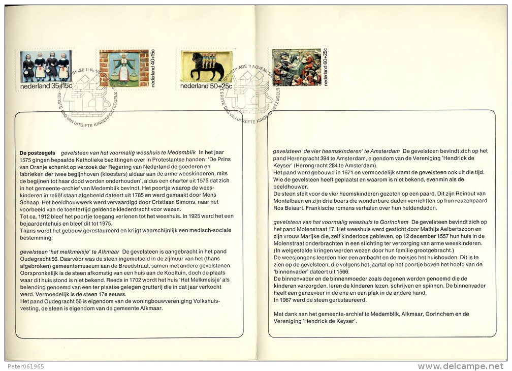 Relatiefolder P.T.T. - Kinderpostzegels 1975 - FDC